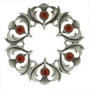 Antique Scottish Thistle Plaid Brooch - Small Stones