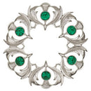 Scottish Thistle Plaid Brooch - Small Stones