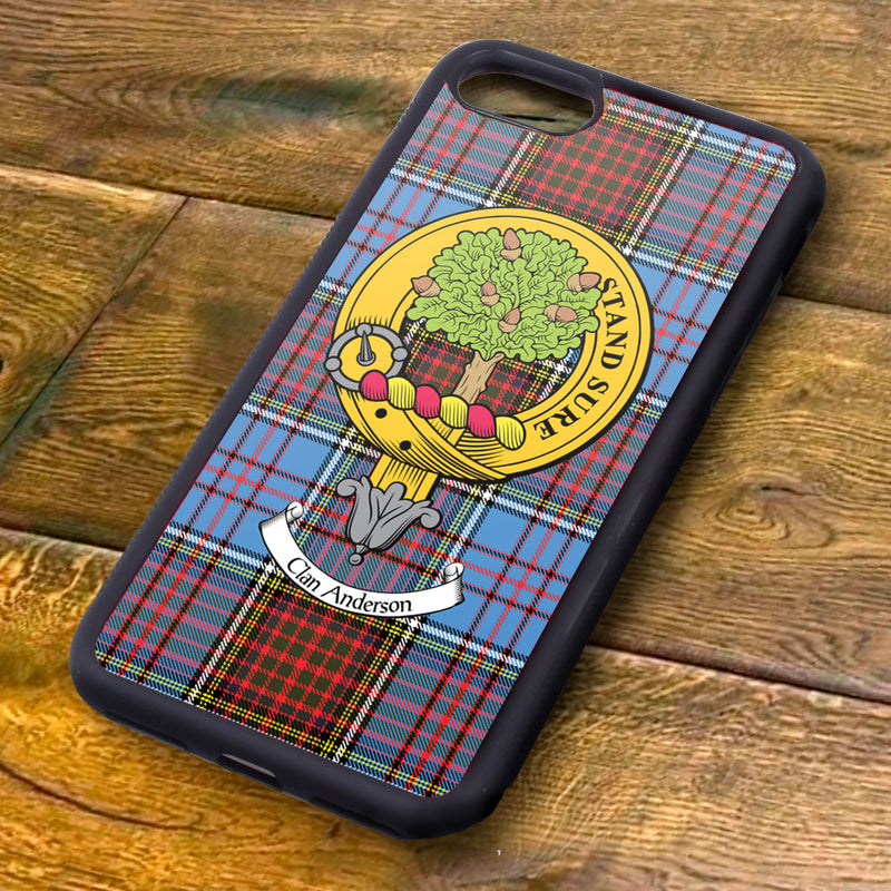 Anderson Tartan and Clan Crest iPhone Rubber Case