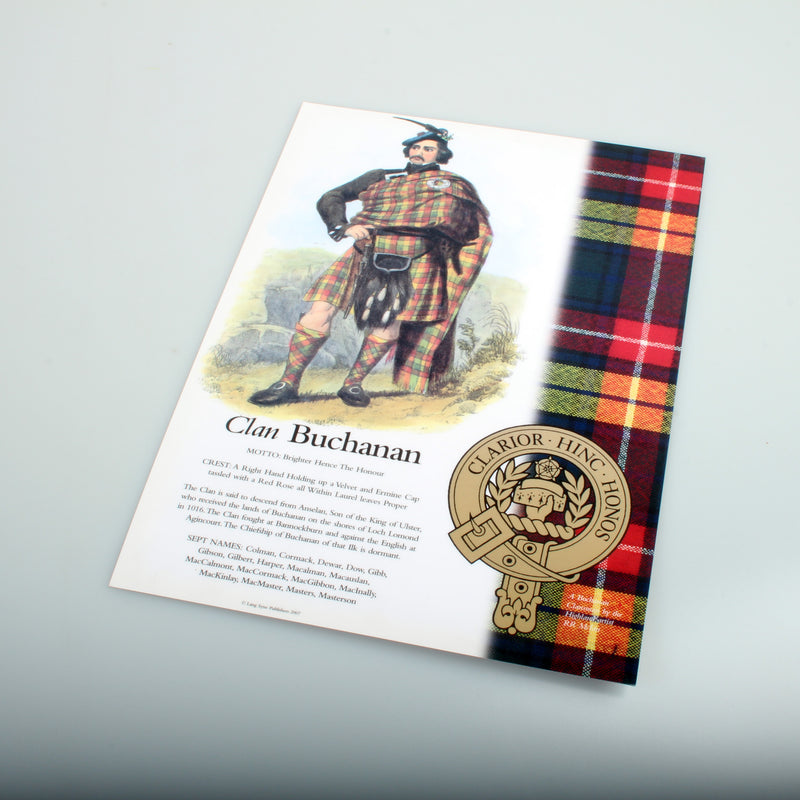 Buchanan Scottish Clan Poster A4