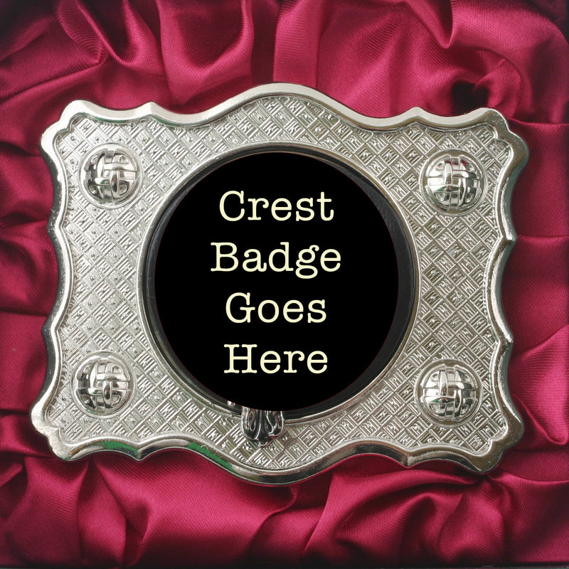 Leslie Pewter Clan Crest Buckle For Kilt Belts