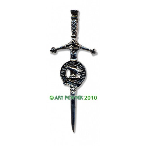 Clan Crest Pewter Kilt Pin with MacDonnell of Glengarry Crest