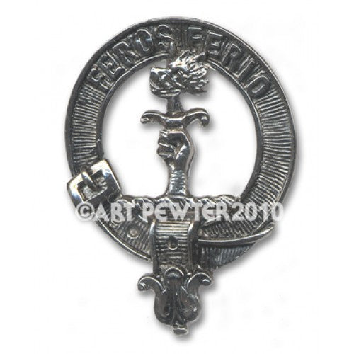 Chisholm Clan Crest Badge in Pewter