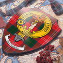 Chisholm Clan Crest Printed Wall Plaque - Custom Made, showcasing a detailed clan crest and vibrant tartan design, perfect for celebrating Scottish heritage.