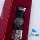 Close-up view of the Douglas Clan Crest Sgian Dubh - Stone Top showcasing the intricate stone design and premium craftsmanship.