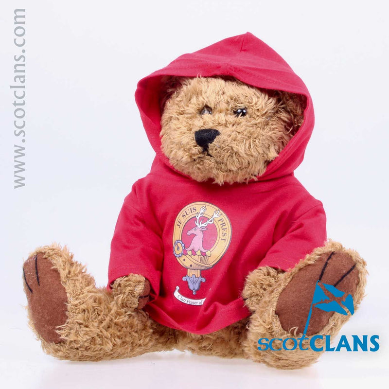 Teddy Bear with Fraser of Lovat Clan Crest Hoody Top