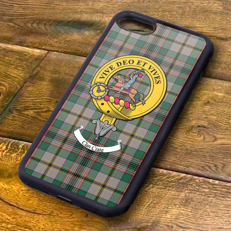 Craig Tartan and Clan Crest iPhone Rubber Case