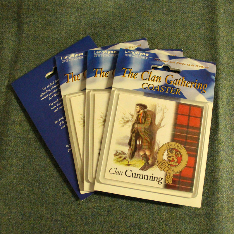 Cumming Clan Crest Coasters - Set of 4