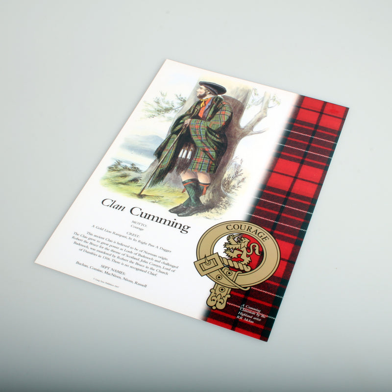 Cumming Scottish Clan Poster A4
