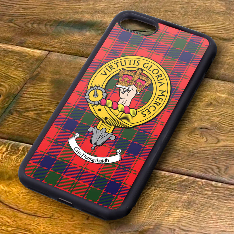 Donnachaidh Tartan and Clan Crest iPhone Rubber Case