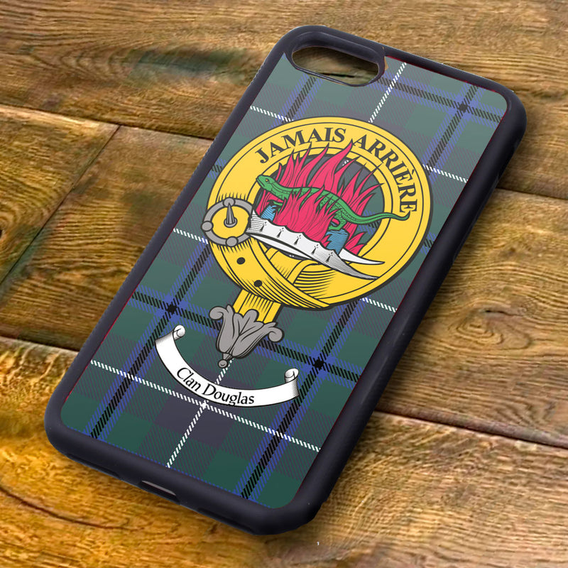 Douglas Tartan and Clan Crest iPhone Rubber Case