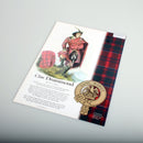 Drummond Scottish Clan Poster A4 featuring clan tartan, crest, and a clansman, perfect for showcasing Scottish heritage