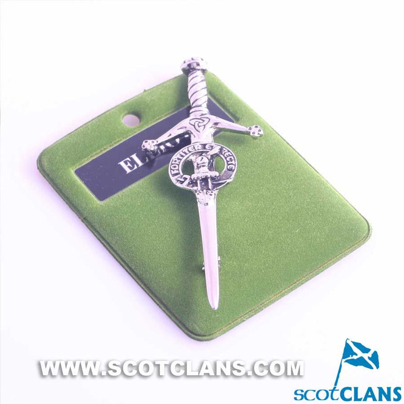 Clan Crest Pewter Kilt Pin with Elliot Crest