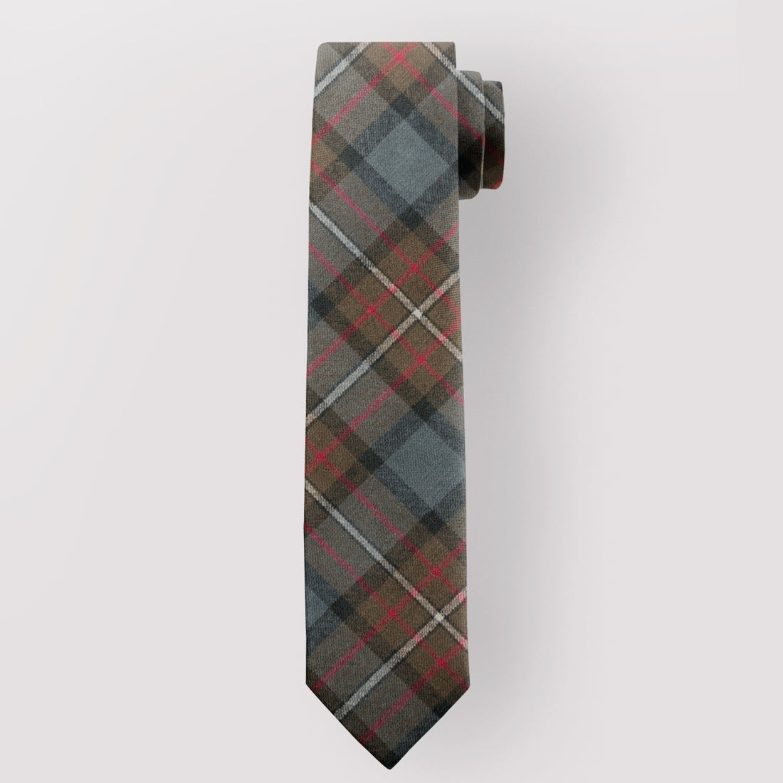 Gents Neck Tie In Gunn Weathered Tartan - 100% Pure Wool, Handmade In Scotland, 56" Long, 3.5" Wide, Clan Tie