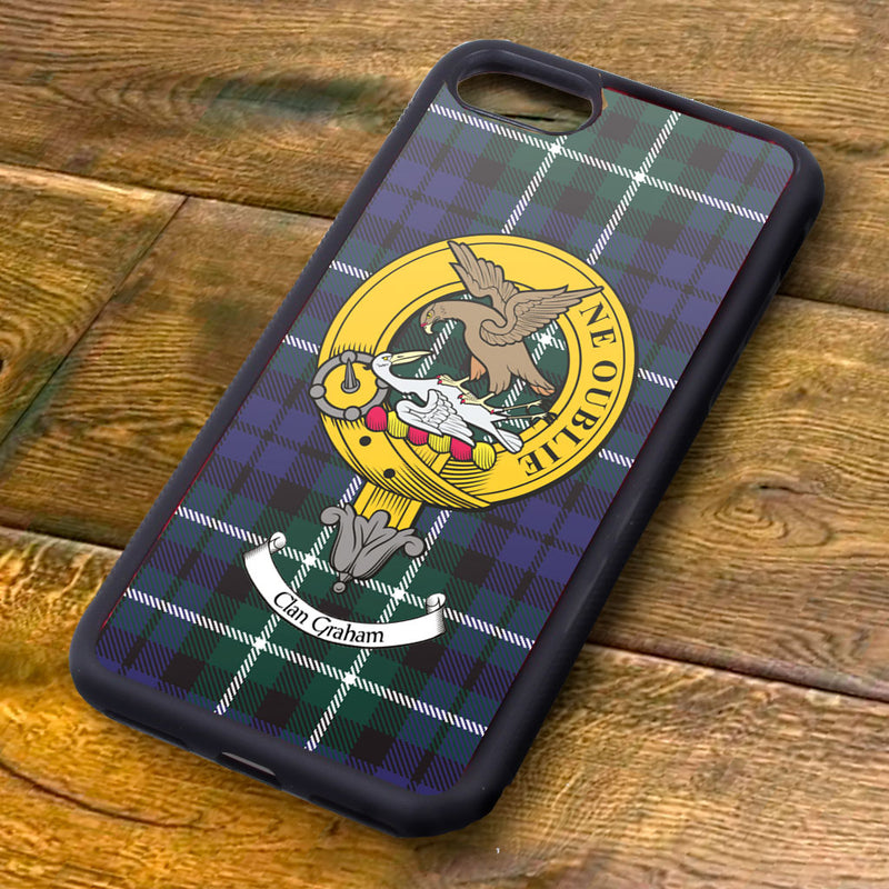 Graham Tartan and Clan Crest iPhone Rubber Case