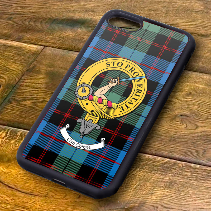 Guthrie Tartan and Clan Crest iPhone Rubber Case