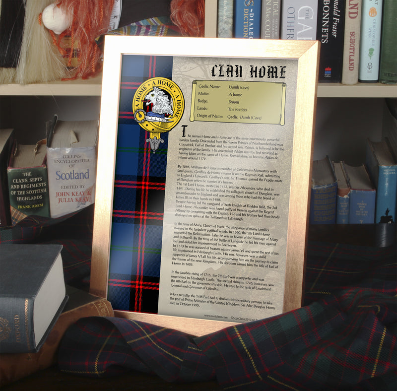 Home / Hume Clan History Print - Choose Framed or Unframed