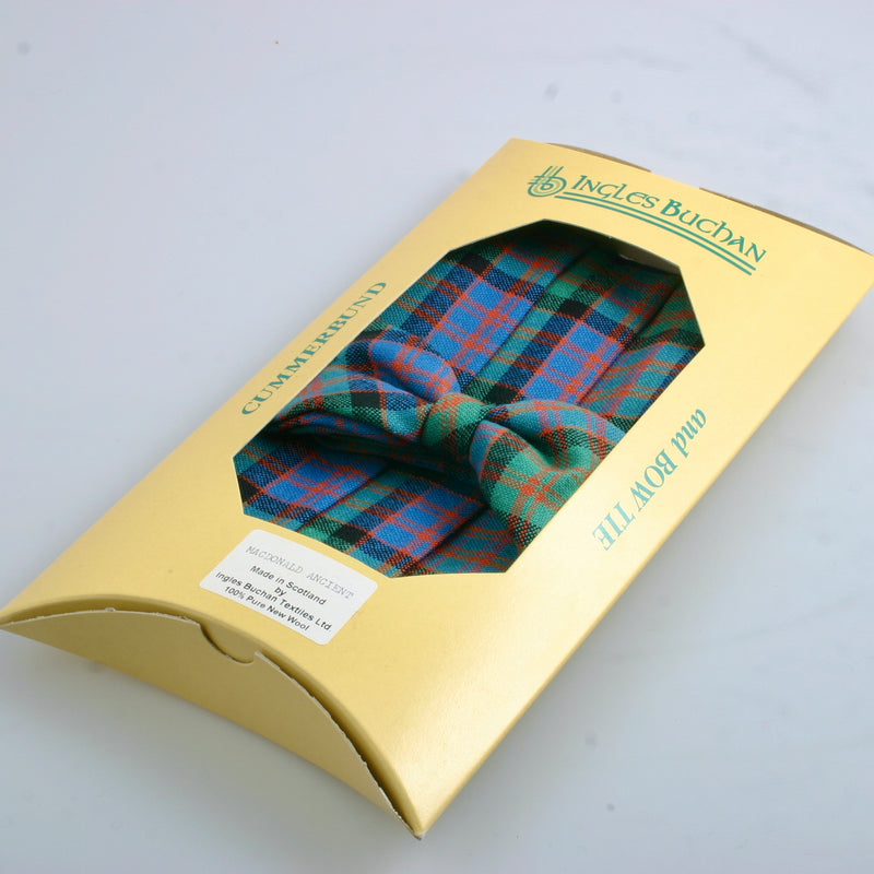 Cummerbund and Wing Collar Bow Tie set in MacDonald Ancient Tartan