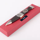 Beautiful Ross Clan Crest Sgian Dubh featuring a Gold foil backed stone top, handcrafted in Scotland.