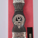 Elegant presentation box for the Ross Clan Crest Sgian Dubh, showcasing its traditional Pewter and Palladium metalwork.