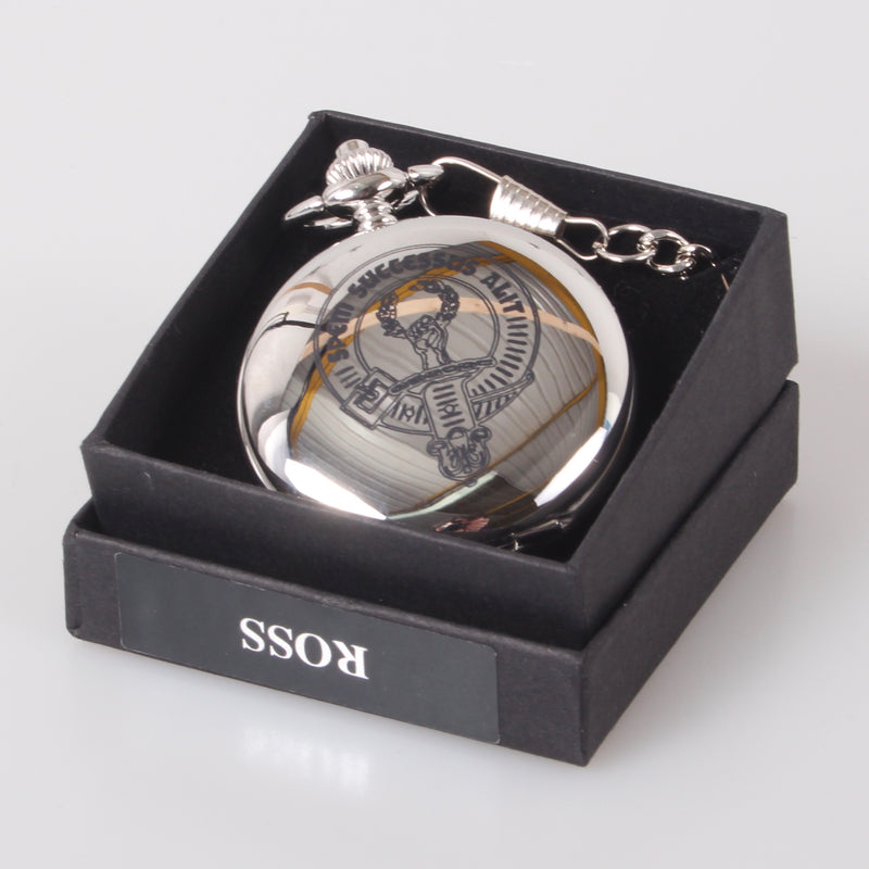 Ross Clan Crest Engraved Pocket Watch