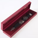 Hannay Clan Crest Sgian Dubh - Stone Top featured with intricate thistle design and gold foil backed stone, handcrafted in Scotland.