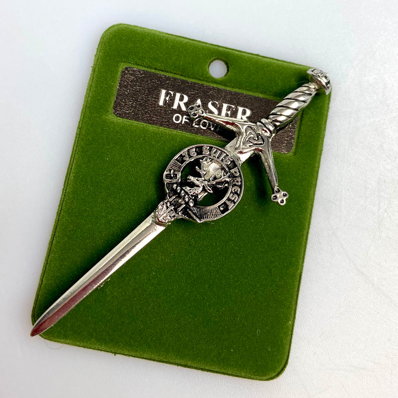 Clan Crest Pewter Kilt Pin with Fraser of Lovat Crest