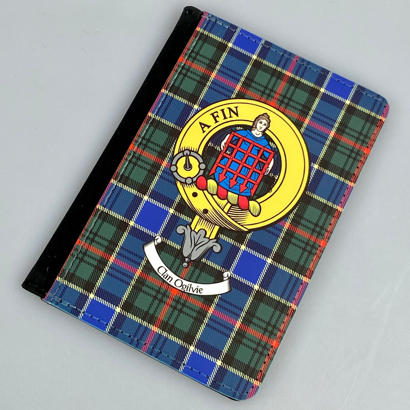 Passport Cover With Clan Ogilvie Tartan And Crest