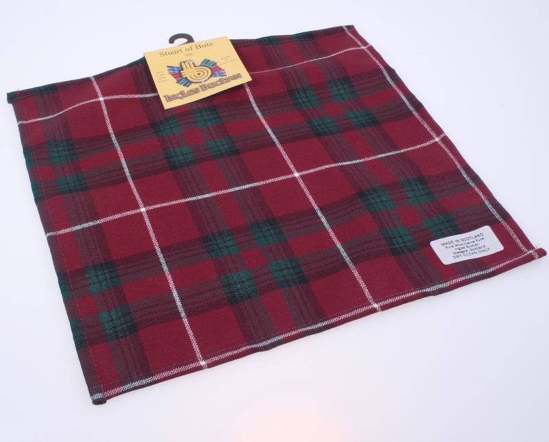 Wool Tartan Pocket Square in Stuart of Bute Tartan