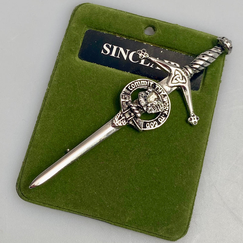 Clan Crest Pewter Kilt Pin with Sinclair Crest