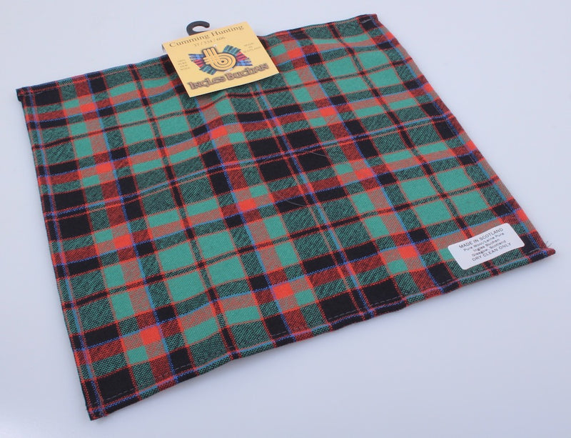 Wool Tartan Pocket Square in Cumming Hunting Ancient Tartan