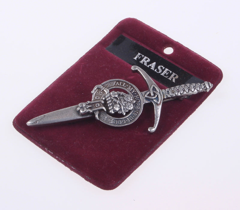 Clan Crest Pewter Kilt Pin with Fraser Crest
