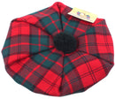 Unisex Wool Tam in Dunbar Modern Tartan - stylish and warm accessory featuring vibrant navy, forest green, and mustard yellow tartan pattern, perfect for chilly days and adding a touch of Scottish heritage to your outfit.