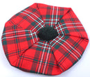 Unisex Wool Tam in Scott Red Modern Tartan