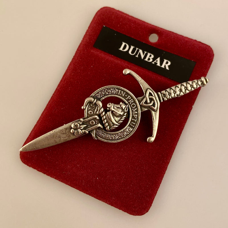 Clan Crest Pewter Kilt Pin with Dunbar Crest