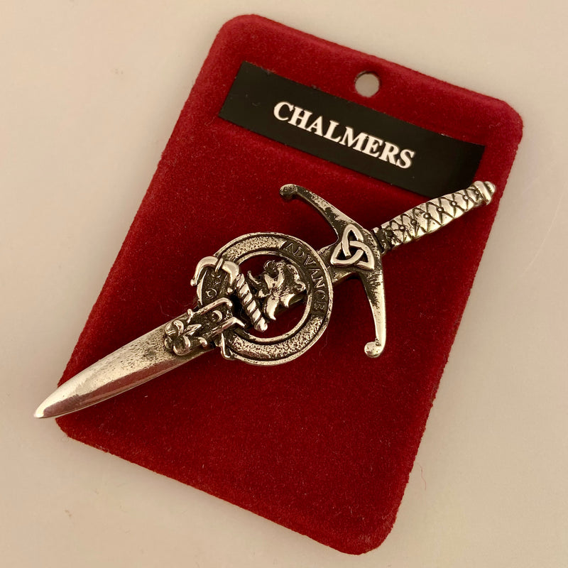 Clan Crest Pewter Kilt Pin with Chalmers Crest