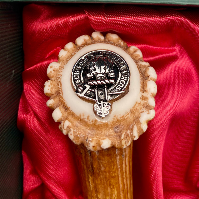 Irvine Clan Crest Stag Horn Sgian Dubh