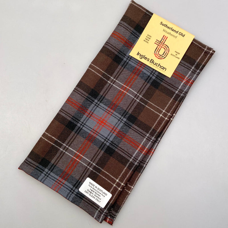 Sutherland Old Ancient Clan Tartan Tie - 100% Wool, Traditional Scottish Design, Dry Clean Only