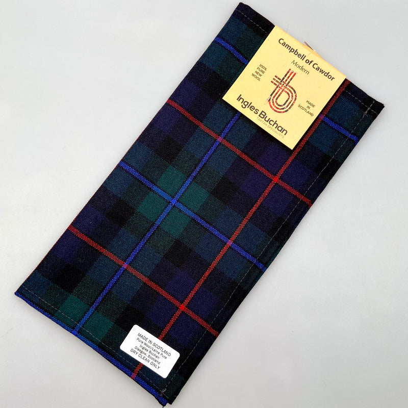 Wool Tartan Pocket Square in Campbell of Cawdor Modern Tartan