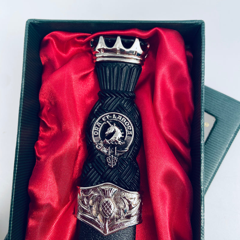 Ramsay Clan Crest Stone Top Thistle Design Sgian Dubh