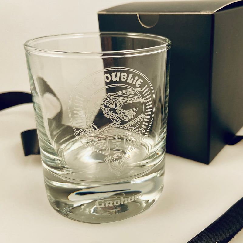 Clan Crest Whisky Glass with Graham Crest