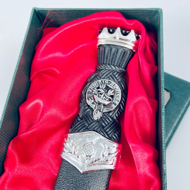 Douglas Clan Crest Stone Top Thistle Design Sgian Dubh