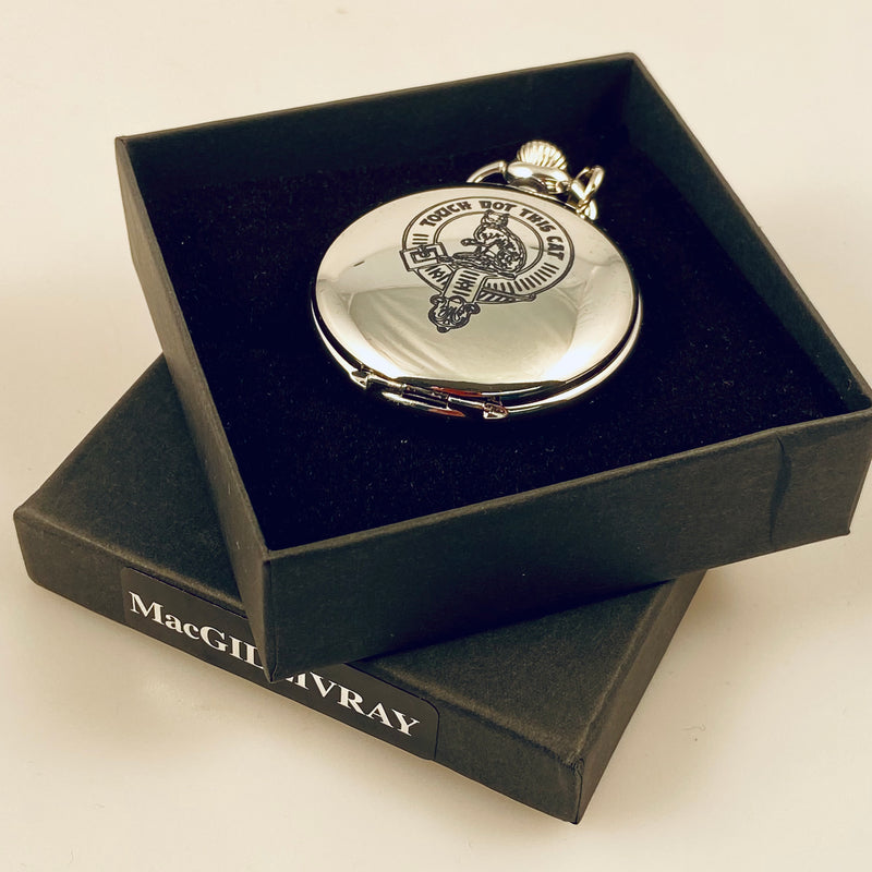 MacGillivray Clan Crest Engraved Pocket Watch