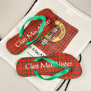 MacAlister Tartan Flip Flops With Matching Bag showcasing customizable Scottish heritage design and comfortable style