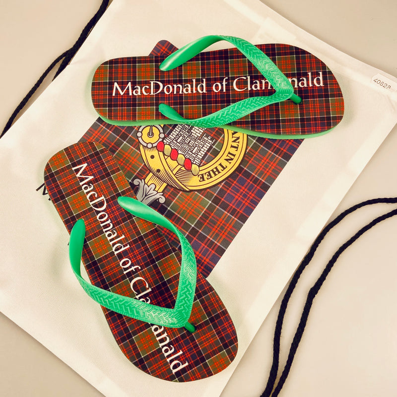 Macdonald of Clanranald Tartan Flip Flops With Matching Bag