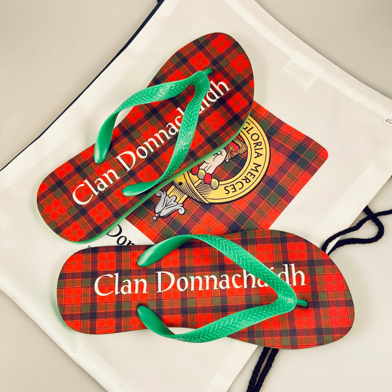 Donnachaidh Tartan Flip Flops With Matching Bag