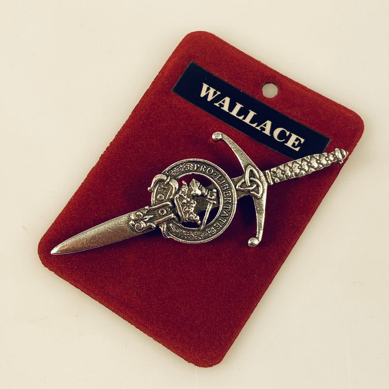 Clan Crest Pewter Kilt Pin with Wallace Crest