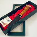 MacDonald of the Isles Clan Crest Stag Horn Sgian Dubh showcasing its exquisite stag horn handle and elegant pewter clan crest.