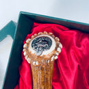 MacDonald of the Isles Clan Crest Stag Horn Sgian Dubh showcasing its elegant stag horn effect handle and pewter clan crest, perfect for celebrating Scottish heritage.