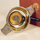 Forsyth Clan Crest Quaich with Gold Trim